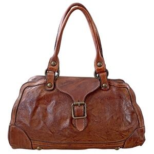 Vintage Campomaggi Brown Leather Handbag Purse in Cognac